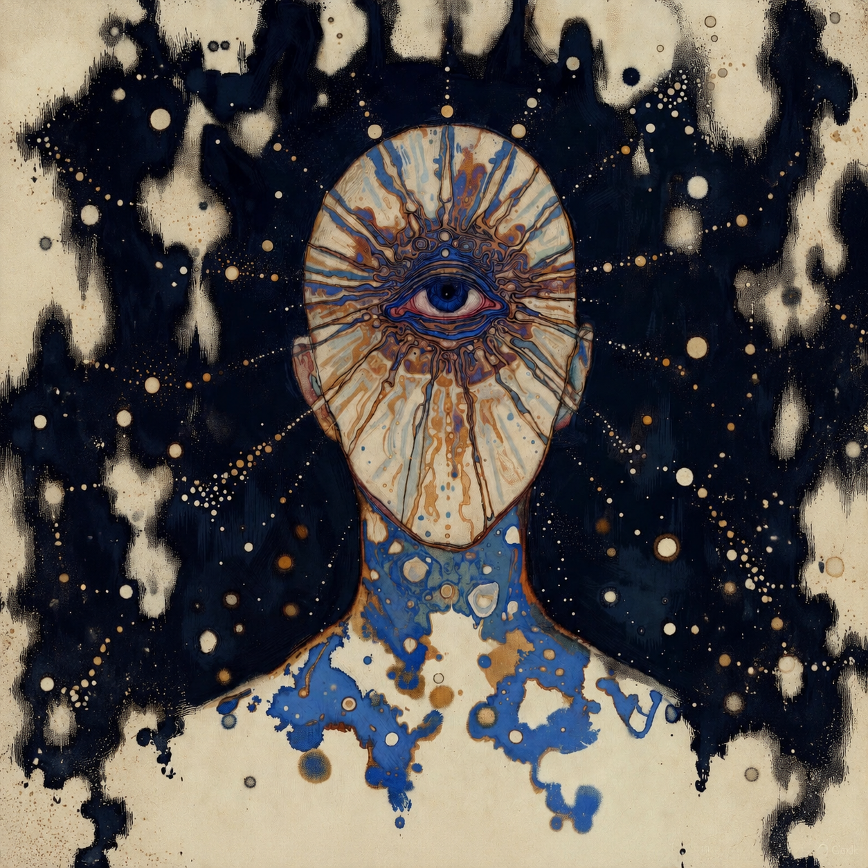 IRIS, a surreal one-eyed figure